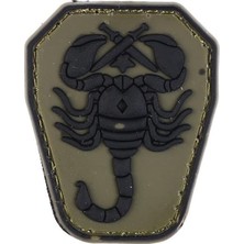 Mythriva Single Sword Single Sword Akrep Plastik Patch - Peç Küçük Boy 4cm x 5,5cm, Haki