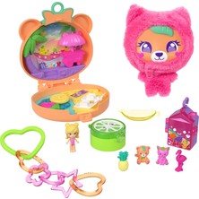 Mythriva Polly Pocket Bebek ve Evcil Hayvan Oyun Seti, Sevimli Ayıcık Mini Oyun Seti, Anahtarlık ve Pelüş, Meyve Temalı Aksesuarlar ve Tılsımlar, JKC79