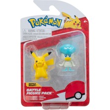 Mythriva Pokemon PKW3357 - Battle Figure Pack - Pikachu & Kwaks, Resmi Detaylı Figürler, Her Biri 5 cm