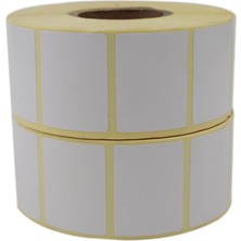 Mythriva Hazır Etiketler , Hazır Al Hızlı Al Kuşe Etiket 40MM x 30MM Ruloda 1500X2 Adet 2 Rulo 40MM Kuka Çapında Baskısız Barkod Yazıcı Etiketi