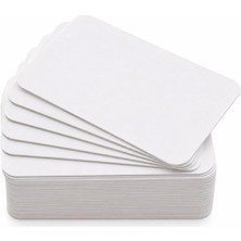 Mythriva Beyaz Oval Boş Kart 8 x 5 Cm, Kelime ve Not Kartı
