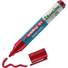 Mythriva Edding 31 Ecoline Flipchart Kalemi, Kırmızı, 1 Kalem, Yuvarlak Uç, Yeniden Doldurulabilir