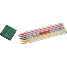 Mythriva Bosch 6 Adet Çok Renkli Grafit Uç Seti (Aksiyon Kalemi, Derin Delikler, 2 Kırmızı, 2 Sarı; 2 x Hb Grafit, 2,8 Mm; Kılıf)