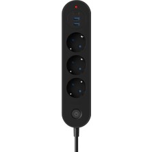 Mythriva Smayling 3’lü Priz | 2 Usb-A + 1 Usb-C | Termal Akım Korumalı, 2500W Güç, Aç/kapa Anahtarlı, Isıya Dayanıklı