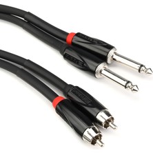 Mythriva Roland Siyah Serisi Ara Bağlantı Kablosu, Çift Rca - Çift 1/4 Inç, 5 Fit