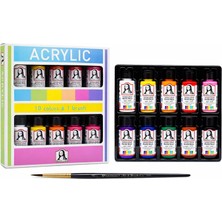 Mythriva Mona Lisa Akrilik Boya Seti 10 Renk 40 Ml. Tuval, Ahşap, Taş, Seramik ve Hobi Boyama Için Yoğun Pigmentli Sanat Boyası Fırça Hediyeli Plastik Şişe 10LU Set