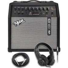 Mythriva Midex MGA-50HD Elektro Gitar Amfisi 50 Watt USB Bluetooth Şarjlı 4 Girişli (Kulaklık ve Kablo Dahil)