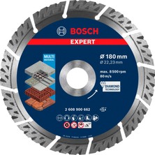 Mythriva Bosch Professional 1x Expert Multimaterial Elmas Kesme Diskleri (Beton, Donatılı Beton, Tuğla, Yumuşak Taş, Ø 180 Mm, Aksesuar Büyük Avuç Taşlama Makinesi)