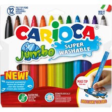 Mythriva Carioca Jumbo Süper Yıkanabilir Keçeli Boya Kalemi, 12'li