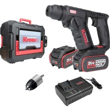 Mythriva Kress KUC50.2 20VOLT/4.0AH. Li-Ion Çift Akülü Kömürsüz 1.7j Profesyonel Sds-Plus Pnömatik Şarjlı Matkap + 10MM Mandren