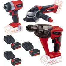Mythriva Einhell Te-Cı 18 Bl Vidalama Te-Ag 18/115 Avuç Taşlama Te-Hd 18 Matkap 3X4.0AH Akülü Set