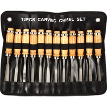Mythriva Ywbl-Wh 12 Adet Ahşap Oyma Keski Seti, Marangozlar ve Sanatçılar Için Sertleştirilmiş Çelik Bıçaklar ve Cilalı Ahşap Saplı Profesyonel Ağaç Işleme Aletleri