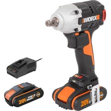 Mythriva Worx WX272 20VOLT/2.0AH Li-Ion Çift Akülü Şarjlı 300NM Kömürsüz Profesyonel Somun Sıkma