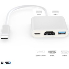 Winex 5in1 Type-C Hub Port HDMI 3xusb 3.0 Adaptör