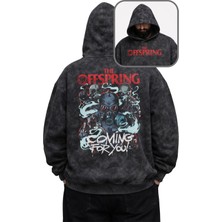 Fuddy Moda Unisex Oversize Rock Band The Offspring Comig For You Sırt Baskılı Kapüşonlu Yıkamalı Sweatshirt
