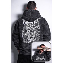 Fuddy Moda Unisex Oversize Slipknot Hell Tour Sırt Baskılı Kapüşonlu Yıkamalı Rock Band Sweatshirt