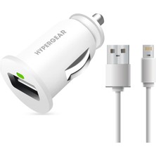 Hypergear 2.1A 2X Hızlı Araç Şarj Aleti Set İphone Uyumlu Lightning Kablo Beyaz