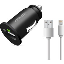 Hypergear 2.1A 2X Hızlı Araç Şarj Aleti Set İphone Uyumlu Lightning Kablo Siyah