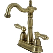 Mythriva Kingston Brass KB1493AL Açılır Çubuksuz Çubuk Musluk, Antik Pirinç