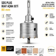 Mythriva Sds Plus Beton Buat Açma Seti 80 mm Karbür Uçlu Delme Pançı
