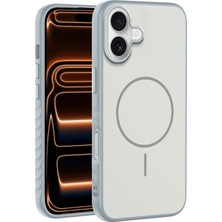 Apple iPhone 16 Uyumlu Kılıf Zebana Mono M-Safe Silikon Kılıf Gri