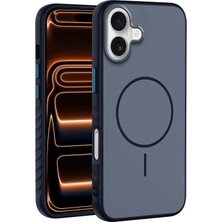 Apple iPhone 16 Uyumlu Kılıf Zebana Mono M-Safe Silikon Kılıf Lacivert