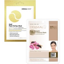 Mythriva Dermal 3 Katmanlı Gold Göz Maskesi ve Pürüzsüzleştirici, Onarıcı, Sıkılaştırıcı Arı Zehri Özlü Kolajen Mask