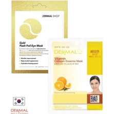 Mythriva Dermal 3 Katmanlı Gold Göz Maskesi ve Aydınlatıcı, Sıkılaştırıcı, Arındırıcı Vitamin Özlü Kolajen Maske Set