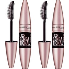 Mythriva Maybelline New York 2'li Lash Sensational Yelpaze Etkili Intense Black Maskara - Ekstra Siyah Makyaj Seti