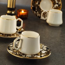 Mythriva Sandro Moreno 1453 Burçlar Geometrik Gold Kahve Fincan Takımı Renkli 12 Parça 90ML