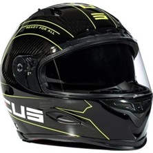 Zeus Kask ZS-1800B Gloss Carbon Am8 Fluo Ylw - Beden M