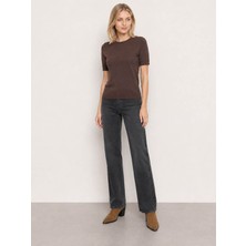 Loft New Straight Regular Fit Siyah Kadın Jean Pantolon LF2044348