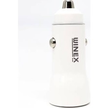 Winex W001 USB A Çift Çıkışlı 3.1A Araç Şarj Aleti Beyaz