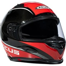 Zeus Kask ZS-1800B Gloss Carbon Am9 Red - Beden S