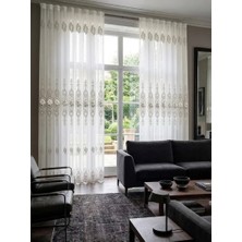 Nivemes Home Nivemeshome Cansel Gümüş  1/3 Pileli Tül Perde