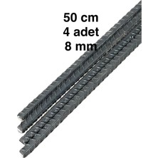 Neva Home Demir Kazık Çubuk 8mm 50 cm 4 Adet Inşaat Demiri