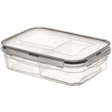 Pileli Store 3 Bölmeli Kilitli Kapaklı 1 Litre Erzak Saklama Kabı LC-510