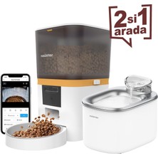 Neva Home Qwf Kameralı Akıllı Beslenme Istasyonu, QQ005 Kameralı Akıllı Kedi Mama Kabı & WF007L Kedi Su Sebili, Ikisi Bir Arada Avantaj Set