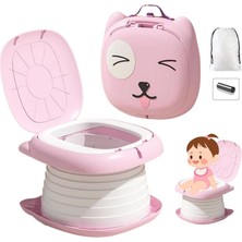 Neva Home Cat Potty Katlanabilir Çocuk Tuvaleti, Çok Fonksiyonlu Taşınabilir Alıştırma Lazımlığı (Pembe)