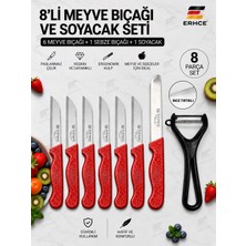 ERHCE Meyve Sebze Bıçağı 8'li Set Soyacak ve Doğrama Bıçağı Simli Tırtıklı Bıçak Solingen Alman Paslanmaz Çelik