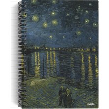 Neva Home Vincent Van Gogh/starry Night Over The RHONE,1888 | Spiralli Defter 24 | A5 | Çizgili | 100 Syf |okul (Düz)