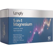 Neva Home 5-In-1 Magnesium; Magnezyum Bisglisinat, Sitrat, Malat, L-Treonat, Taurat ve Taurin 60 Tablet
