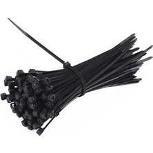 Depo Garaj 100\'LÜ Cırt Kelepçe - Plastik - Siyah Renk - Kablo Bağı 3,6*300MM