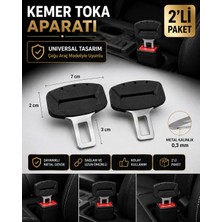 Neva Home Evrensel Metal Emniyet Kemeri Tokası, Tüm Araçlara Uyumlu, Siyah, 2 Adet