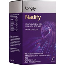 Neva Home Nadify Nr, Nmn, Pqq, Alfa Lipoik Asit ve Tmg, Nad+ Öncülü Takviye Edici Gıda 30 Kapsül