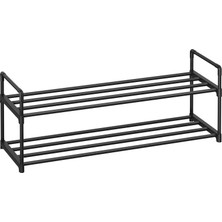 Neva Home 2 Seviyeli Ayakkabı Rafı, 10 Çift Ayakkabıya Kadar Metal Ayakkabı Saklama Yeri LSA12BK