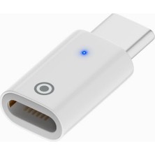 Neva Home Usb-C’den Lightning’e Adaptör, Apple Pencil (1. Nesil) Için Şarj Dönüştürücü - Mavi LED Göstergeli, Kompakt ve Taşınabilir, Type-C Cihazlarla Uyumlu (Beyaz) Otgp