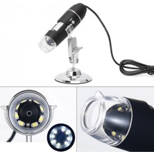 Pileli Store 1600X USB Dijital Mikroskop Kamera Endoskop 8 LED Büyüteç Metal Standı