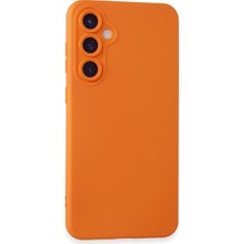 Pamukia Samsung Galaxy S24 Kılıf Nano Içi Kadife Silikon - Turuncu