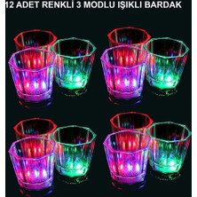 Evimdeyokyok LED Işıklı Eğlence Bardakları - 3 Modlu Renk Değiştiren Bardak 12 Adet